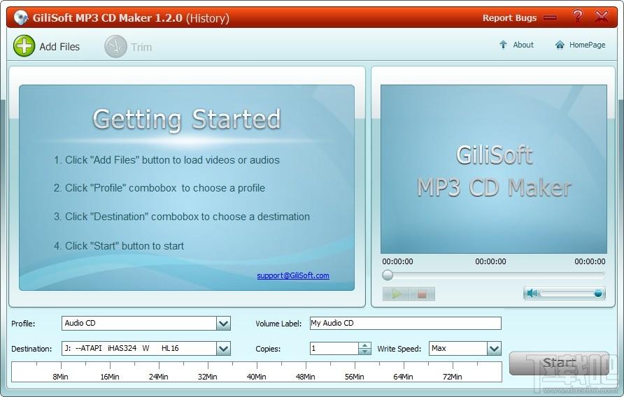 GiliSoft MP3 CD Maker,cd制作软件,mp3转cd刻录